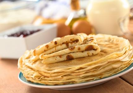 Pancakes with maple syrup (рецепт блинов с кленовым сиропом) Описание блинов на английском языке